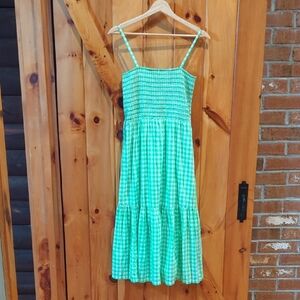 J. Crew Green and White Gingham Dress